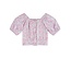 NoNo zomer blouse meisjes - blauw - cropped, AOP - Tomas