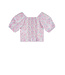 NoNo zomer blouse meisjes - blauw - cropped, AOP - Tomas