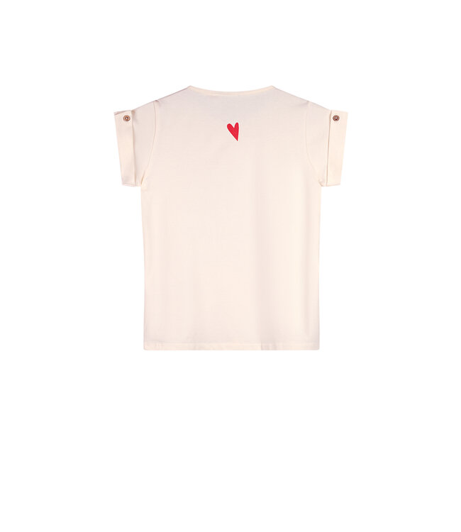 NoNo zomer t-shirt meisjes - ivoor wit - fancy mouw - Kiki