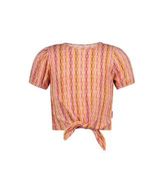 B.Nosy zomer top meisjes - roze/geel AOP - knoop - Bobbi