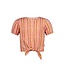 B.Nosy zomer top meisjes - roze/geel AOP - knoop - Bobbi