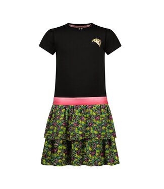 B.Nosy zomer jurk meisjes - zwart - 2-laags - Dunya