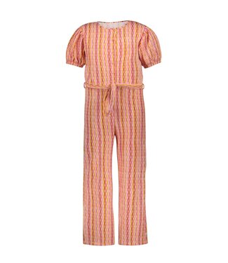 B.Nosy zomer jumpsuit meisjes - roze AOP - riem - Pallas