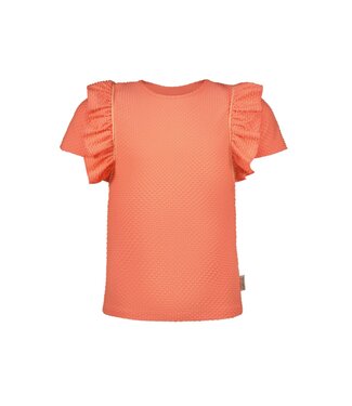 B.Nosy zomer t-shirt meisjes - zalm roze blush - ruffel - Teddie