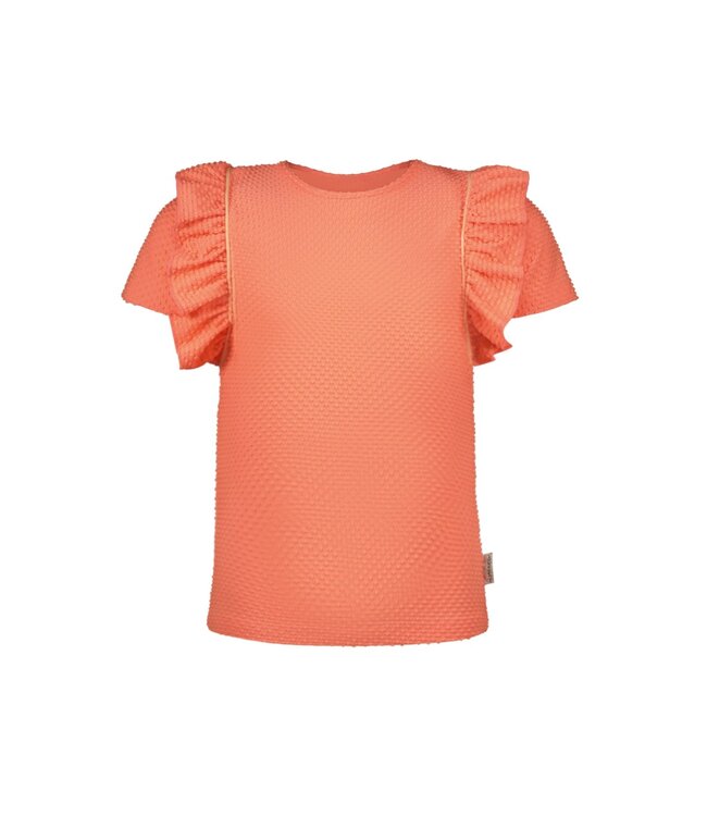 B.Nosy zomer t-shirt meisjes - zalm roze blush - ruffel - Teddie