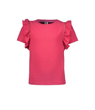 B.Nosy zomer t-shirt meisjes - fandango roze - ruffel - Teddie