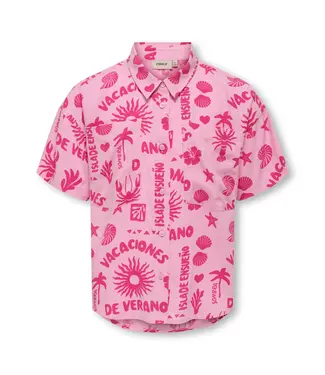 Kids ONLY zomer t-shirt S/S meisjes - fuchsia, roze paars - Kogzalina