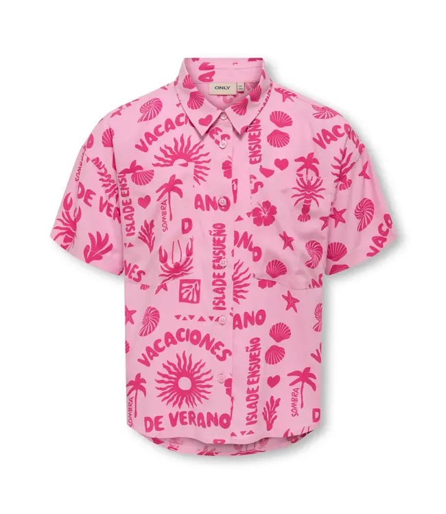Kids ONLY zomer t-shirt S/S meisjes - fuchsia, roze paars - Kogzalina