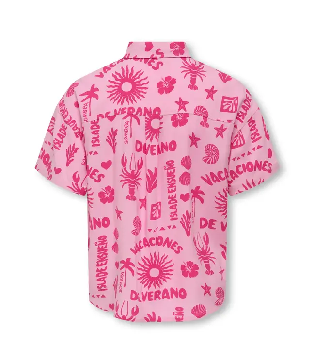 Kids ONLY zomer t-shirt S/S meisjes - fuchsia, roze paars - Kogzalina