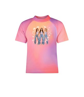 B.Nosy zomer UV shirt meisjes - K3 - roze, tie dye zeemeermin AOP - Water