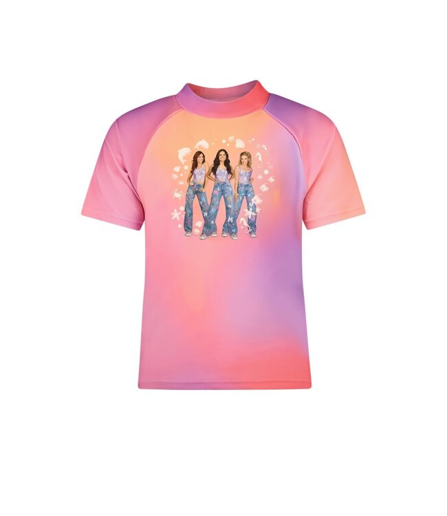 B.Nosy zomer UV shirt meisjes - K3 - roze, tie dye zeemeermin AOP - Water
