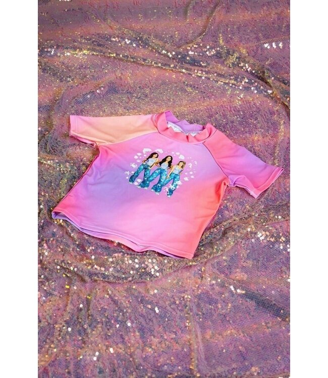 B.Nosy zomer UV shirt meisjes - K3 - roze, tie dye zeemeermin AOP - Water