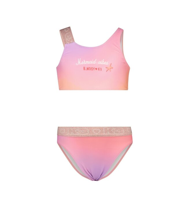B.Nosy zomer bikini meisjes - K3 - roze, tie dye zeemeermin AOP - Wixie