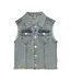 Daily7 Zomer gilet meisjes - medium blauw - denim AOP