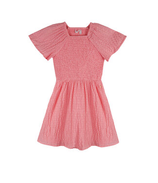 NoNo Zomer jurk meisjes Roze - geweven - smocked - Malia