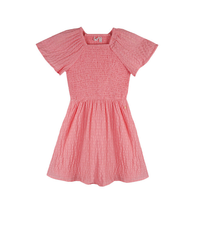 NoNo Zomer jurk meisjes Roze - geweven - smocked - Malia
