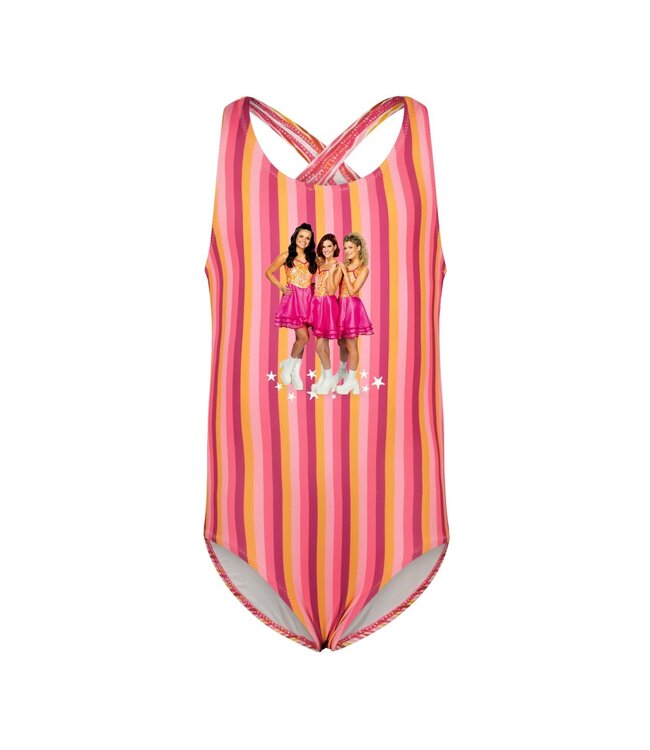 B.Nosy zomer badpak meisjes - K3 - roze, gestreept - Wila