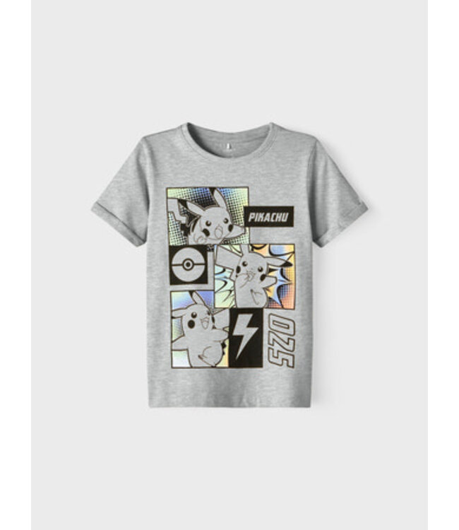 Name it zomer shirt jongens - grijs - pokemon - Nkmmalfo