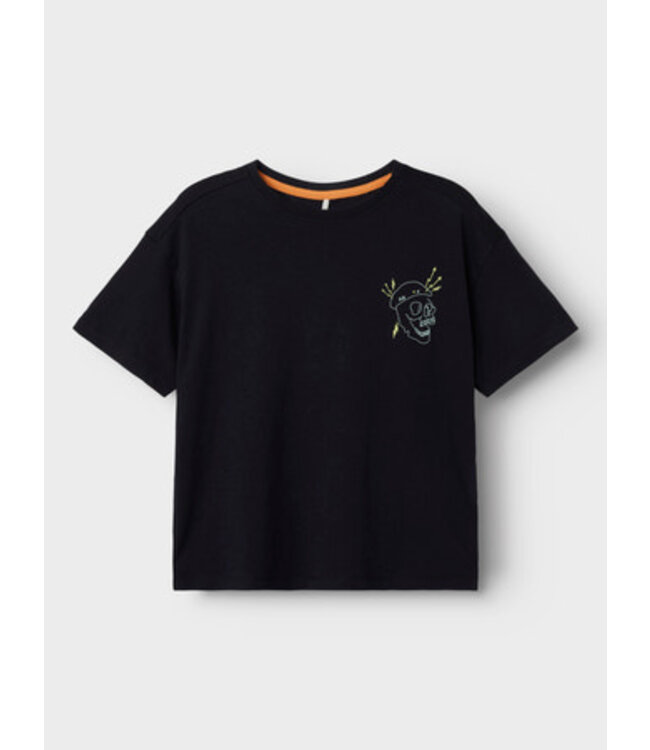 Name it zomer shirt jongens - zwart - boxy fit - Nkmpjayo