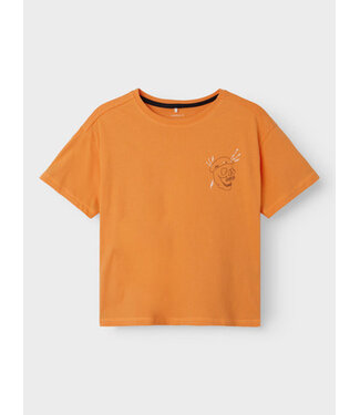 Name it zomer shirt jongens - oranje - boxy fit - Nkmpjayo