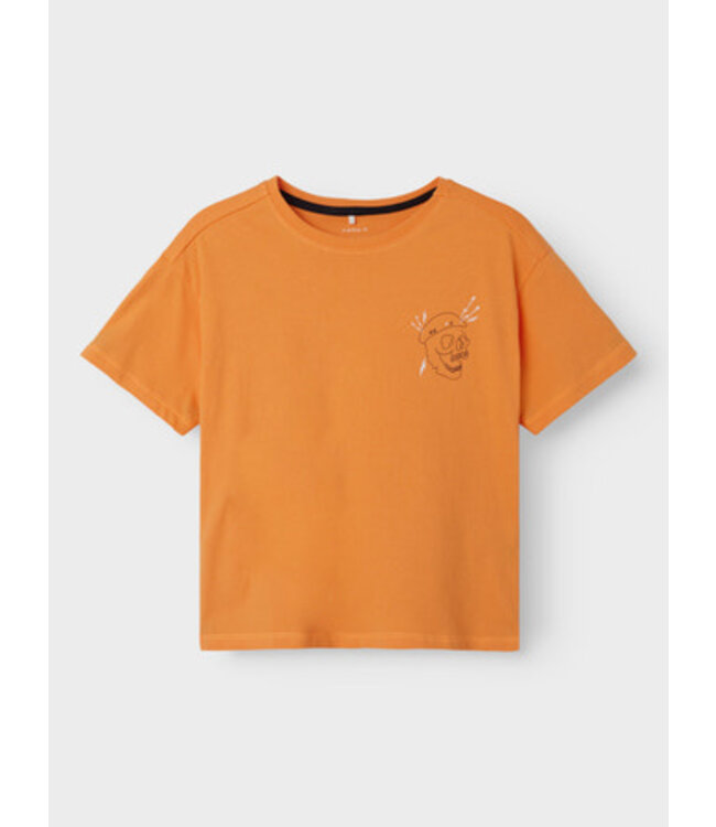 Name it zomer shirt jongens - oranje - boxy fit - Nkmpjayo