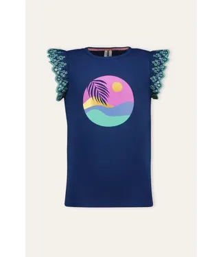 B.Nosy zomer top meisjes - lake blauw - broderie mouw - Taria