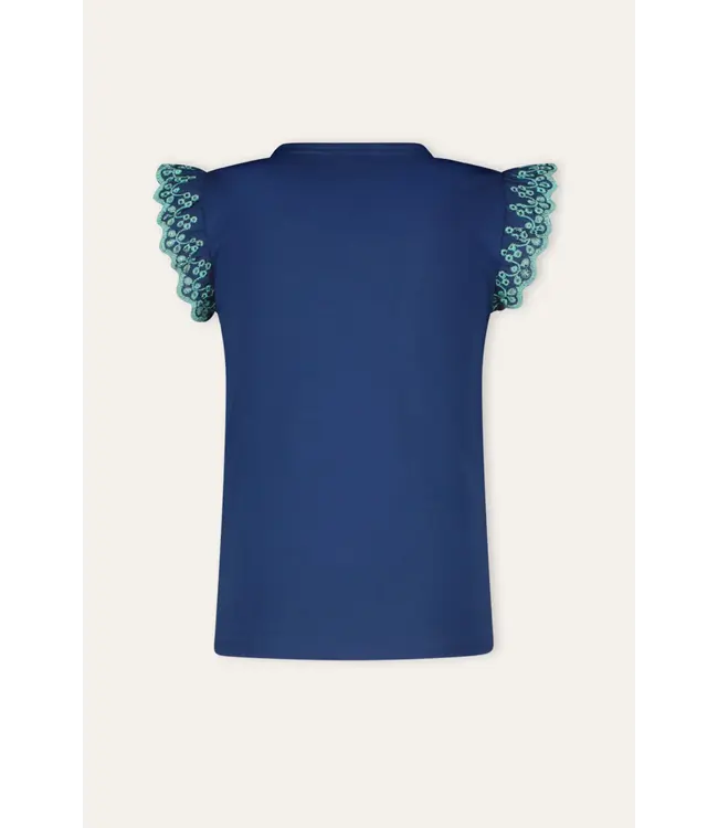 B.Nosy zomer top meisjes - lake blauw - broderie mouw - Taria