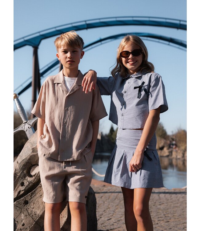 Nik&Nik zomer shirt jongens - taupe - Luis