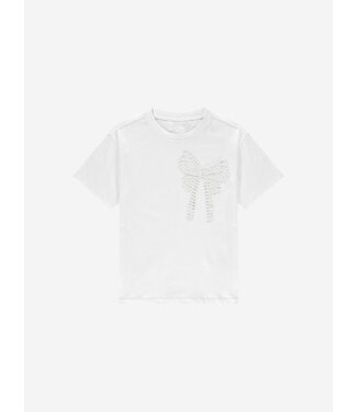 Nik&Nik zomer t-shirt meisjes - off wit - Bow