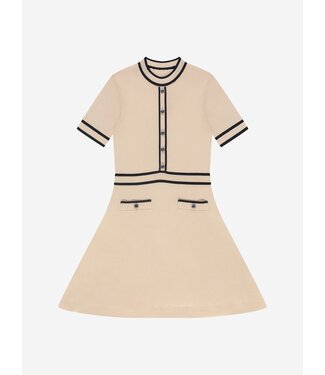 Nik&Nik zomer jurk meisjes - taupe / zwart - Khloe