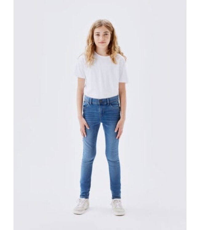 Name it zomer jeans broek meisjes - medium blauw - skinny fit - NkfPolly