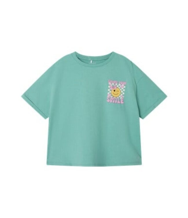 Name it zomer t-shirt meisjes - turquoise - box fit - NkfKailamos