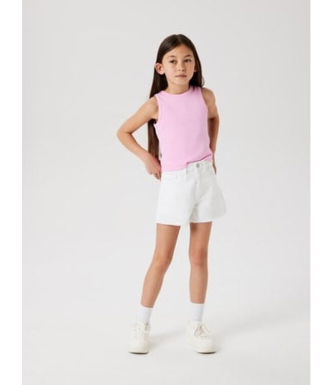 Name it zomer short meisjes - wit - NkfRose - mom fit