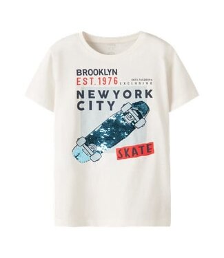 Name it zomer korte mouw t-shirt  jongens - wit - regular fit - NkmKurth