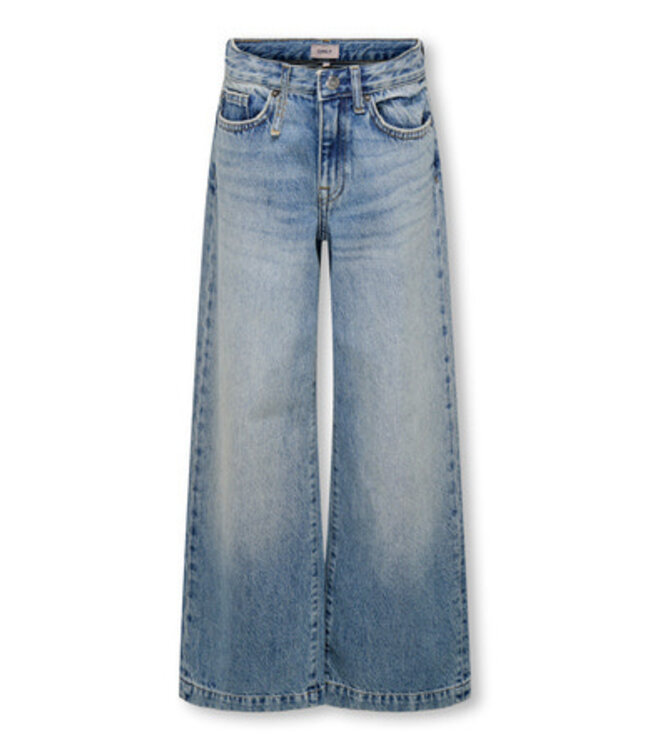 Kids ONLY winter jeansbroek meisjes - blauw - KogBroome - wide leg fit