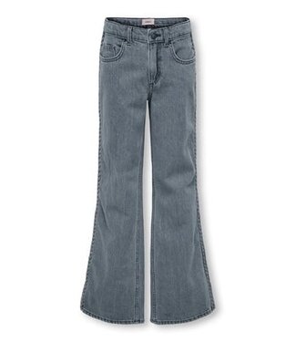 Kids ONLY winter jeansbroek meisjes - grijs - KogJuicy - wide leg fit