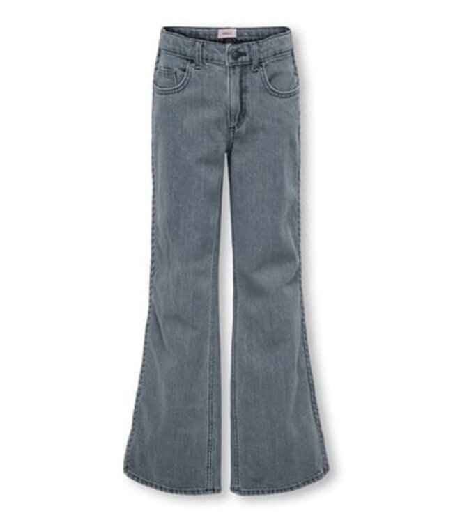 Kids ONLY winter jeansbroek meisjes - grijs - KogJuicy - wide leg fit