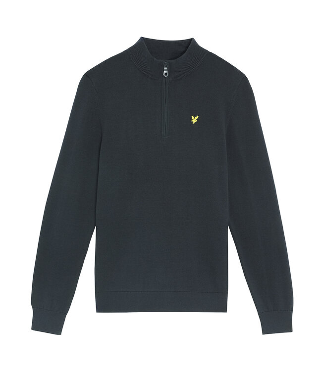Lyle & Scott winter sweater jongens - donker navy blauw - 1/4 rits