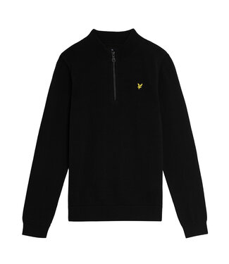 Lyle & Scott winter sweater jongens - zwart - 1/4 rits