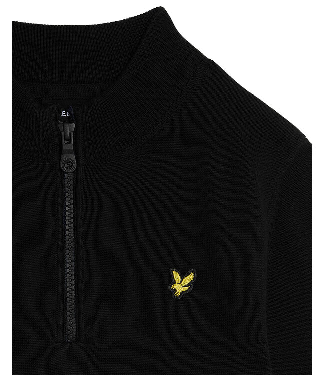 Lyle & Scott winter sweater jongens - zwart - 1/4 rits