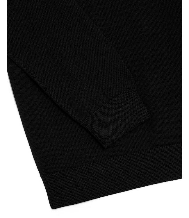 Lyle & Scott winter sweater jongens - zwart - 1/4 rits