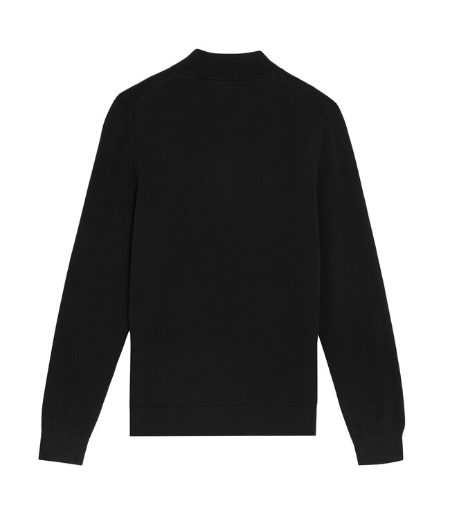 Lyle & Scott winter sweater jongens - zwart - 1/4 rits