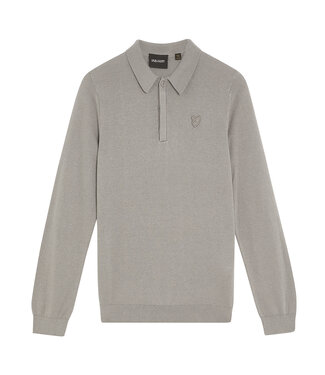 Lyle & Scott winter polo shirt jongens - grijs - longsleeve, gebreid