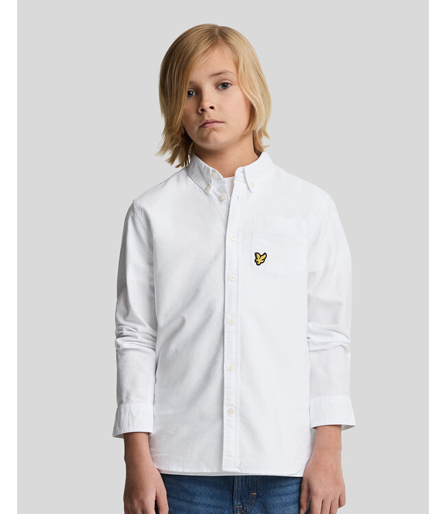 Lyle & Scott winter oxford shirt jongens - wit