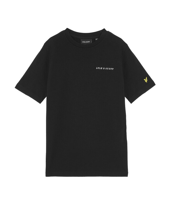Lyle & Scott winter t-shirt jongens - zwart - geborduurd