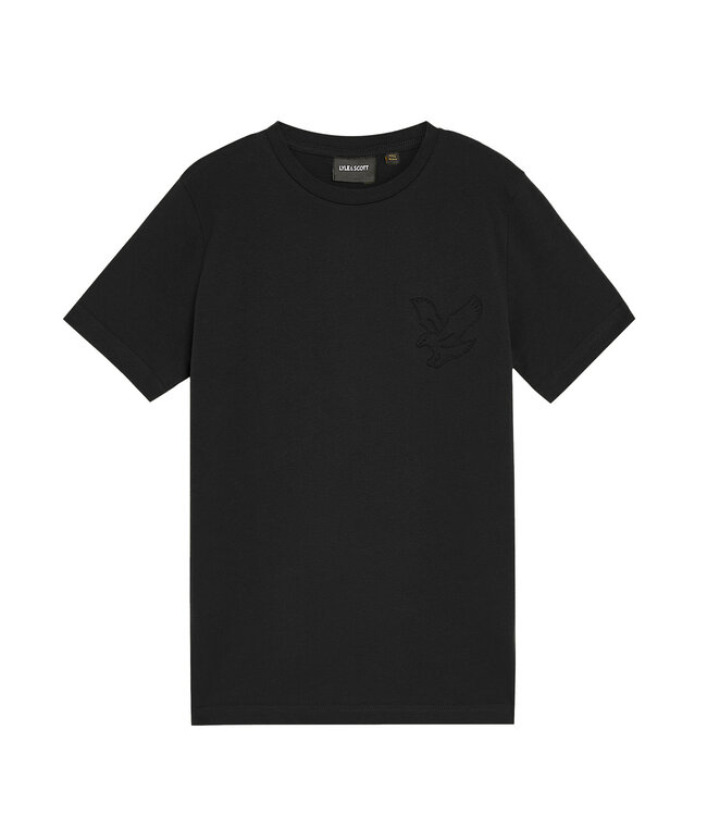 Lyle & Scott winter t-shirt jongens - zwart - gebroduurd