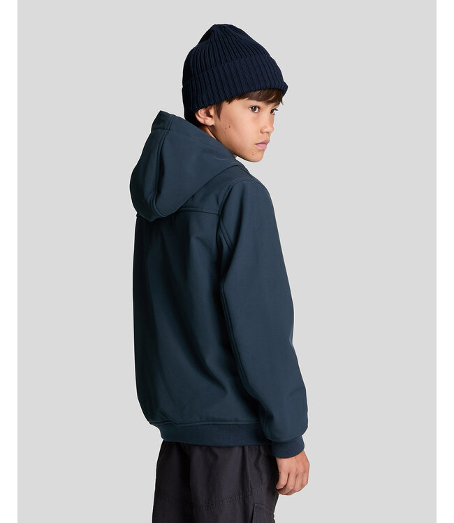 Lyle & Scott winter softshell jas jongens - donker navy blauw - capuchon