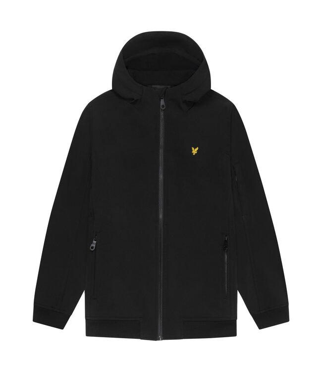 Lyle & Scott winter softshell jas jongens - zwart - capuchon