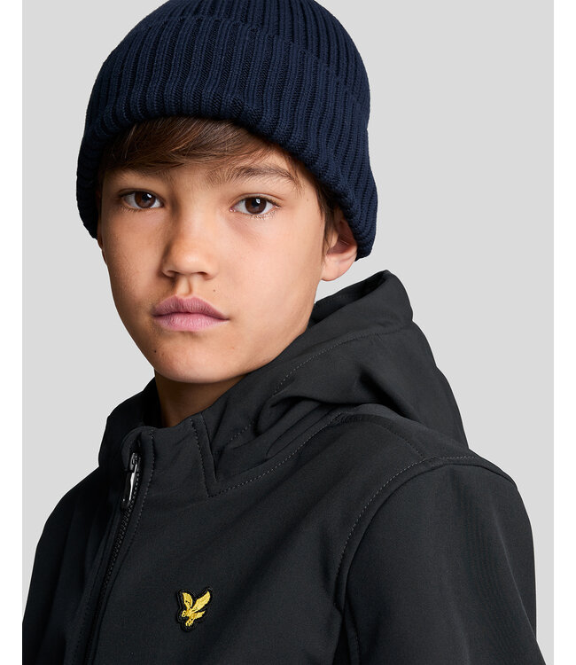 Lyle & Scott winter softshell jas jongens - zwart - capuchon