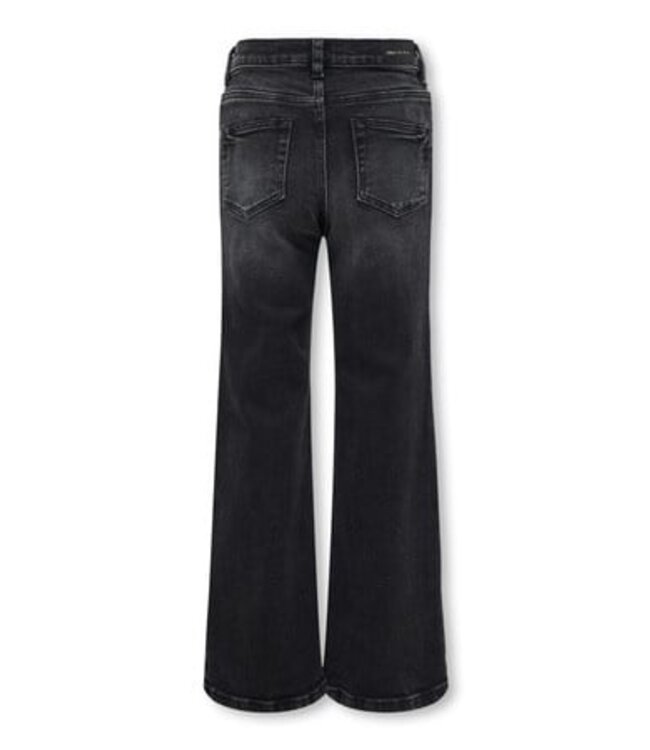 Kids ONLY winter jeansbroek meisjes - zwart - KogJuicy - wide leg fit
